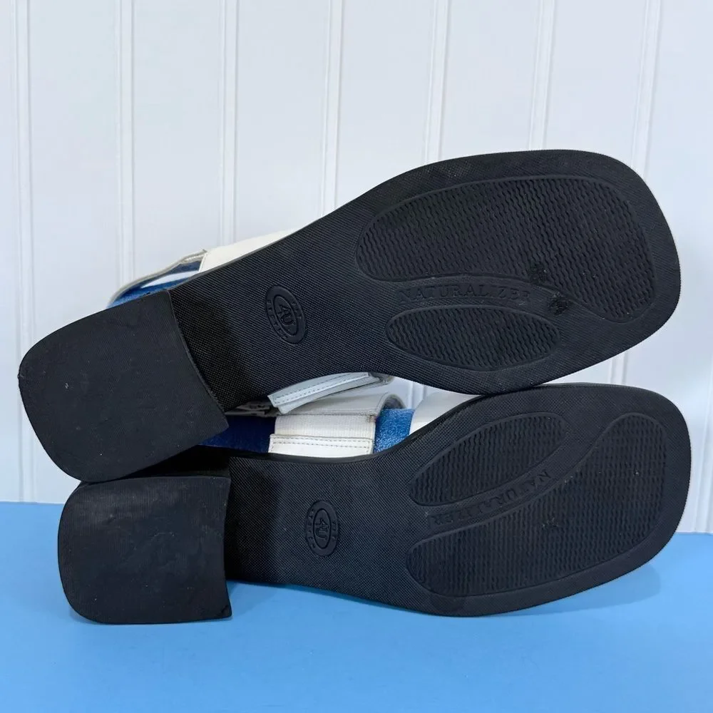 Naturalizer Black and White Sandals with Straps Size 9